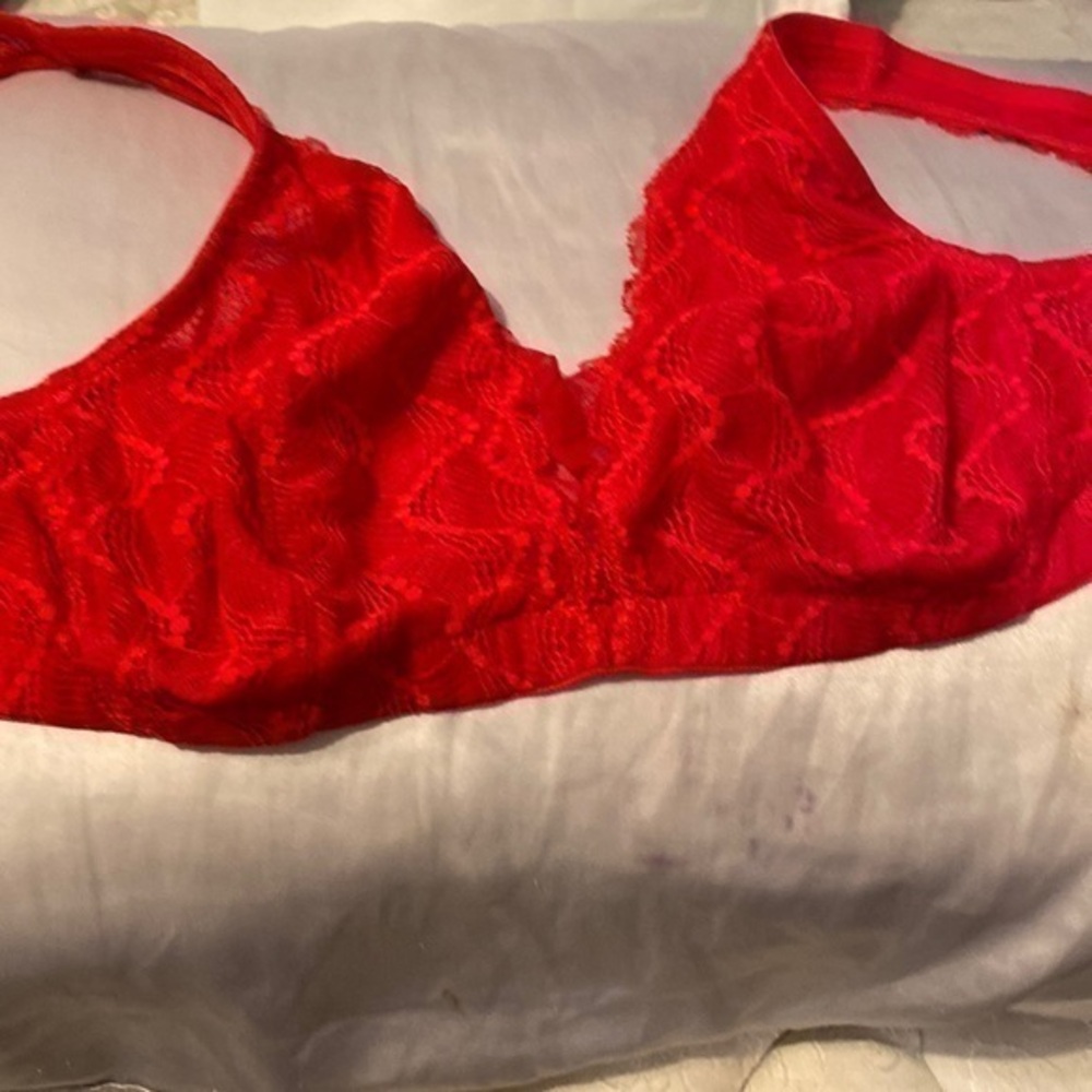 Paramour red lace bra